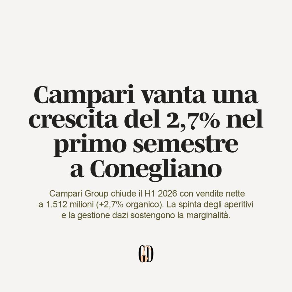 Campari vanta una crescita del 2,7% nel primo&nbsp;semestre